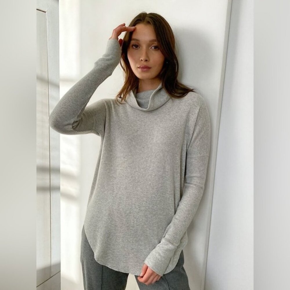 TNA Thermal Cowlneck Long Sleeve Waffle Knit